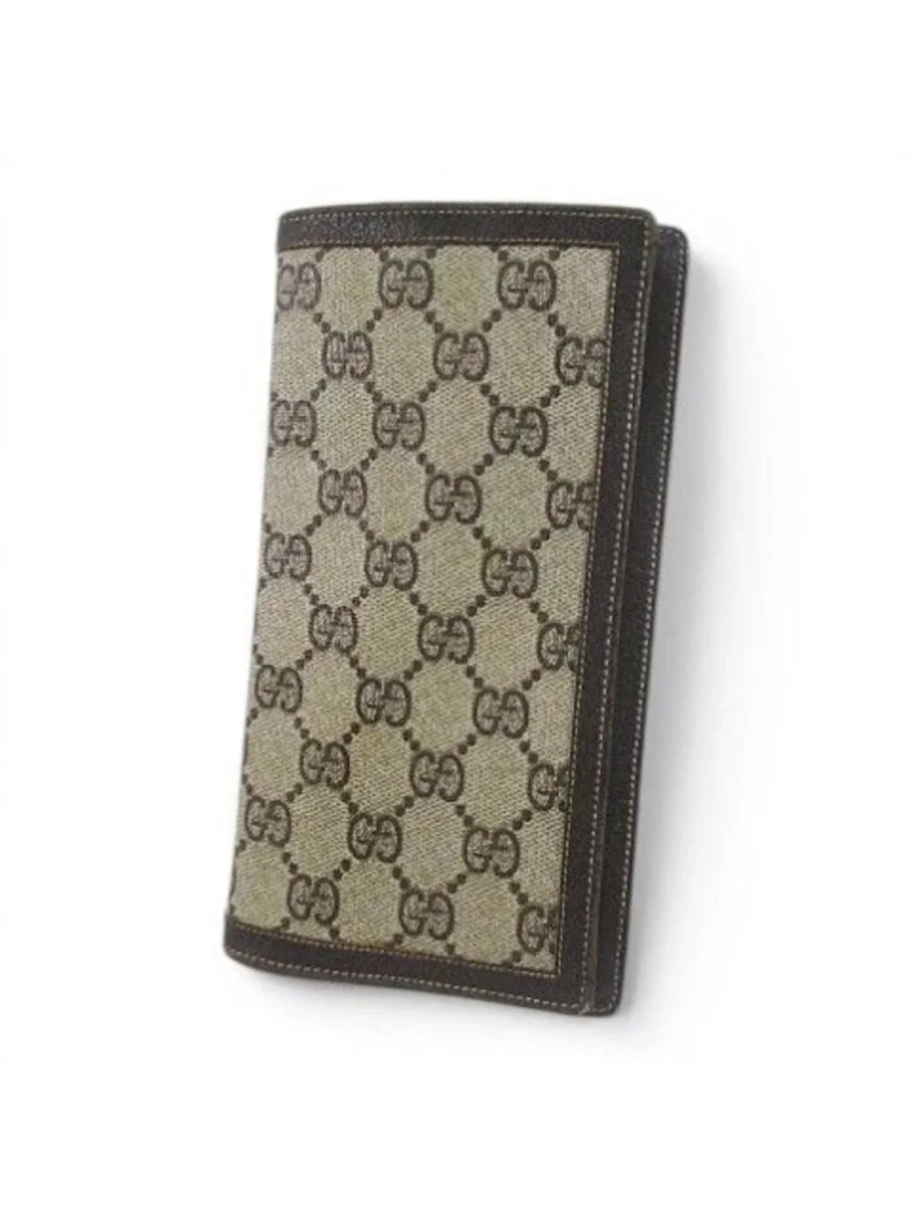 Gucci Vintage Billfold Wallet GG Canvas Brown